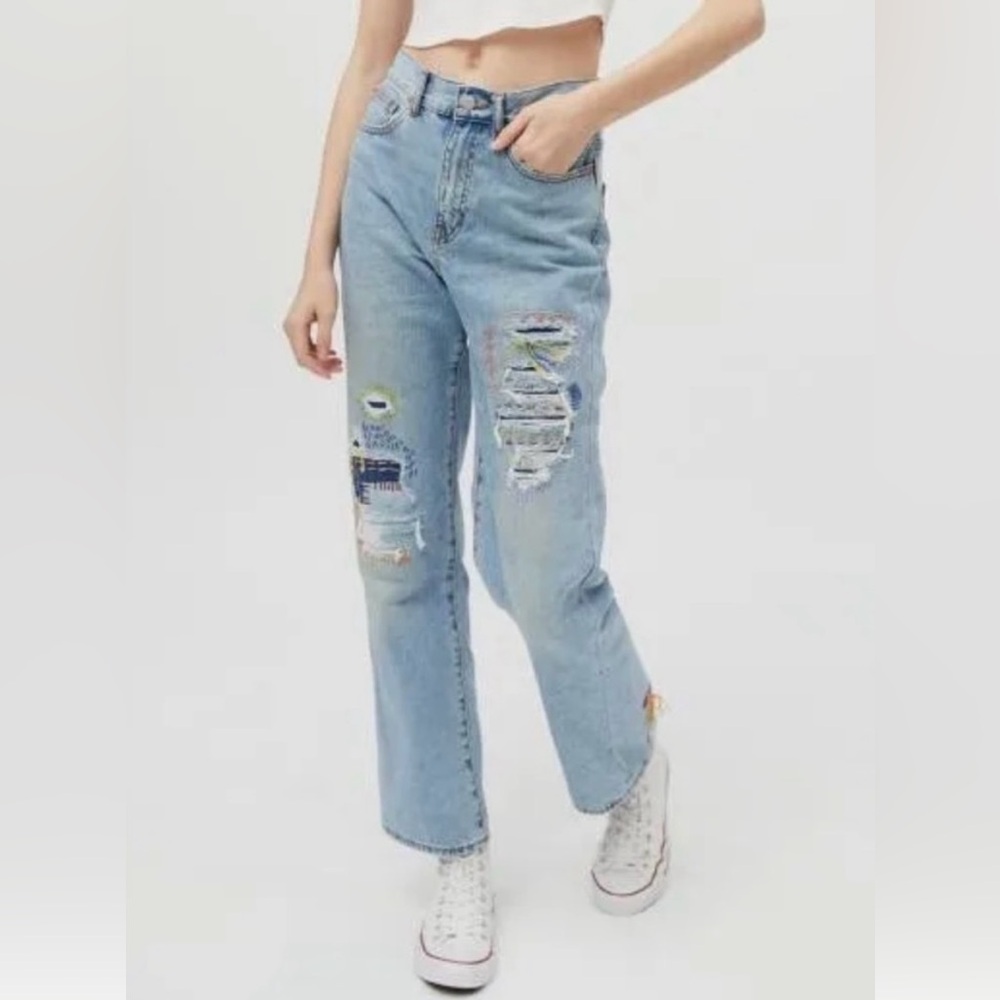 NWT bdg high waisted cowboy jeans in stitched medium wash